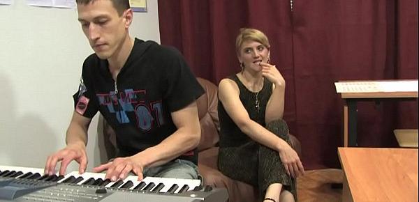  Russian mature teacher 10 - Elise (piano lesson)